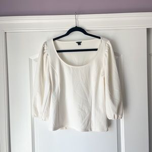 Ann Taylor - M - New without Tags - Ivory Puff Sleeve Blouse